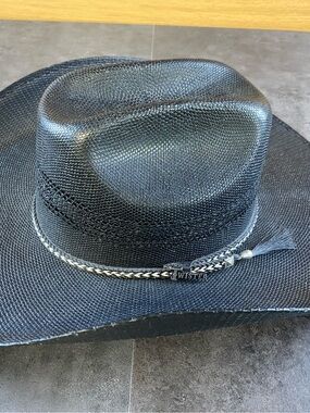 Twister Bangor Black Straw Western Summer Hat size 7 1/8-CLEAN